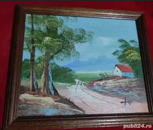 Tablou pictat manual, semnat 