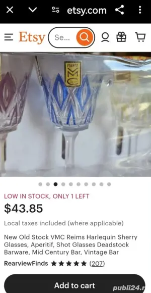 Set pahare cristal anii 1950 - imagine 5