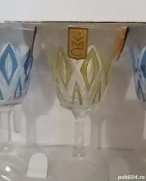 Set pahare cristal anii 1950 - imagine 2