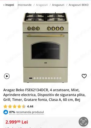 Vand aragaz Beko 
