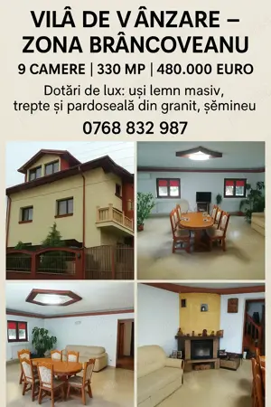 Vilă Brâncoveanu | 330 mp | Proprietar | Fără comision | Negociabil!
