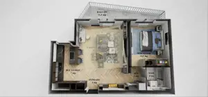 Apartament 60 mp utili la etajul 1 cu 2 camere terasa 12 mp  zona Rahovei - imagine 5