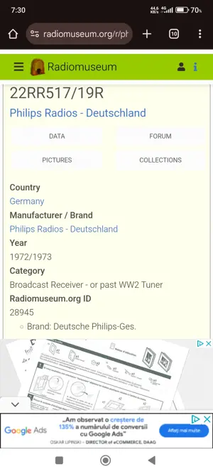 Radiocasetofon Philips RR517