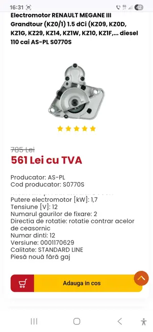 electromotor megane 3 1.5 dci  - imagine 4