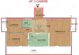 Apartament 92 mp utili etajul 1 cu 3 camere 3 balcoane 25 mp Rahovei - imagine 6