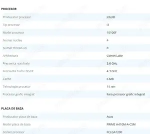 Desktop PCGaming, i3-10100F, 750 SSD, 16 gbDDR4, RadeonRX 550 4GB DDR5 - imagine 3