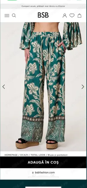 BSB Pantaloni dama, de vara, noi, cu eticheta imprimeu floral  - imagine 2
