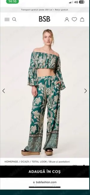 BSB Pantaloni dama, de vara, noi, cu eticheta imprimeu floral 