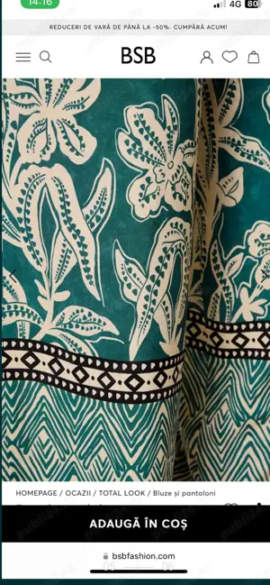 BSB Pantaloni dama, de vara, noi, cu eticheta imprimeu floral  - imagine 4