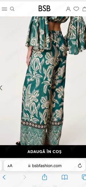BSB Pantaloni dama, de vara, noi, cu eticheta imprimeu floral  - imagine 3