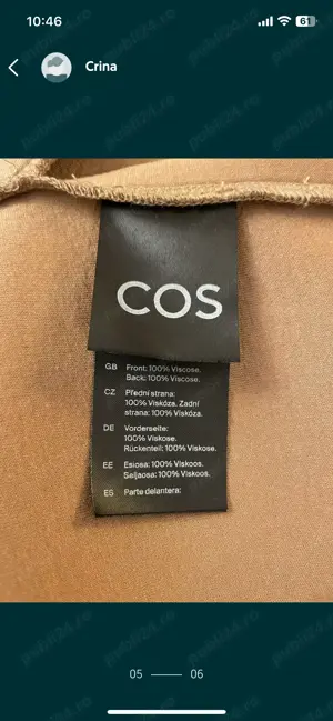 COS Hanorac dama M  L, nou oversize, maro cu gluga - imagine 3