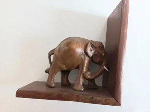 2 Capete cărți, suport cărți din lemn , elefanți - imagine 5