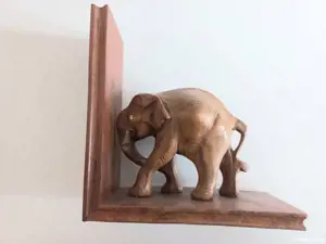 2 Capete cărți, suport cărți din lemn , elefanți - imagine 3
