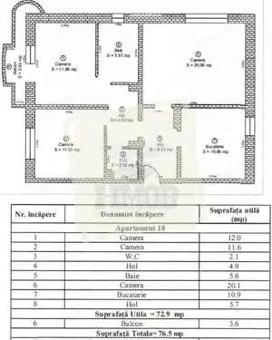 Apartament 3 camere 2 bai cu balcon in zona Terezian - imagine 13