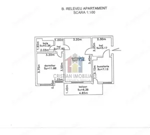 2 camere, 48 mp, Confort 1, parter cu balcon Garii - imagine 3