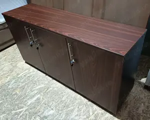 2 buc Comoda cu 3 usi si cheie; Mic Dulap cu rafturi pentru birou - imagine 4