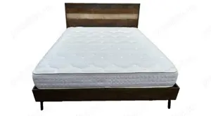 Pat matrimonial King size din Lemn; Pat cu Saltea Mobexpert 200x180 cm