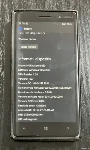 Vand schimb Nokia Lumia 830, stare foarte buna - imagine 2