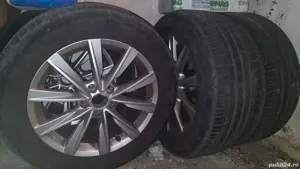 roti cauciuc genti aluminiu Volkswagen originale cu cauciucuri de vara 17 Hankook  - imagine 2