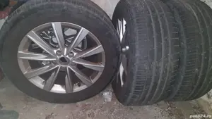 roti cauciuc genti aluminiu Volkswagen originale cu cauciucuri de vara 17 Hankook  - imagine 3