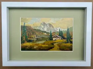 Toader Schipor Tablou Peisaj Bucovinean de Toamnă , Pictura în ulei, inramat 24x33cm