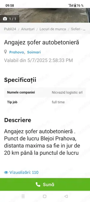 Angajez sofer autobetoniera