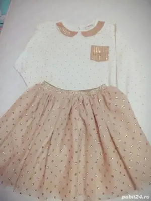 Salopetă fete 13 ani tricou fustă - imagine 3