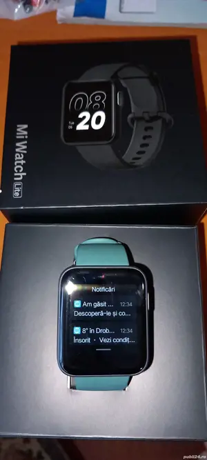 Vând smartwatch mi watch lite model redmi wt02 de culoare negru cu brățară verde  - imagine 3