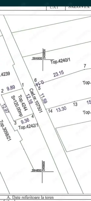 Vand teren în Salonta 14 euro mp - imagine 3
