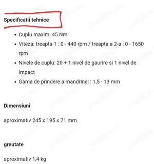 Autofiletanta Parkside 20V cu percuție 3 in 1 Funcții,Sigilată - imagine 3