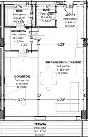 Apartament de Lux | 89,8 mp utili | 2 băi | Terasă 12 mp | Etaj 1