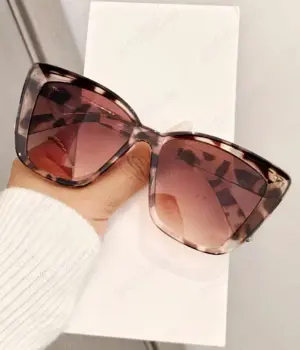 Ochelari soare - crem si leopard si transparenti cu protectie lumina albastra - imagine 2