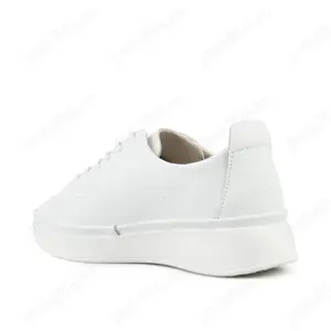 Adidasi piele naturala, alb, unisex, mar.39.5 - 25.5 cm, talpa 3 cm - imagine 2