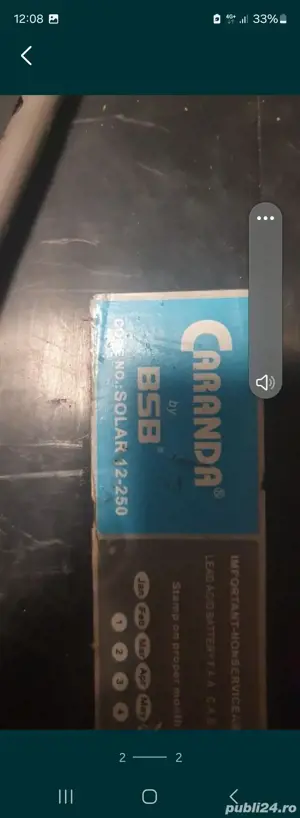 Baterie tractiune Gel AGM Caranda 12v 250A