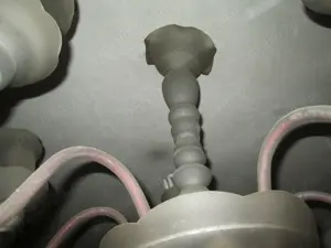 Lustra sufragerie cu 4 si 3 brate din sticla , fabricata la Berca Buzau - imagine 5