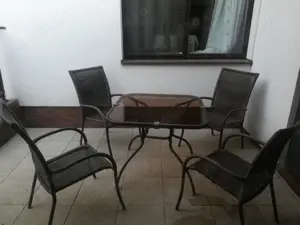 Set pentru terasa, masa si 4 scaune din ratan