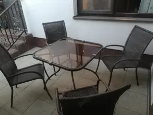 Set pentru terasa, masa si 4 scaune din ratan - imagine 3