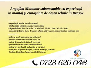 Angajăm Montator subansamble