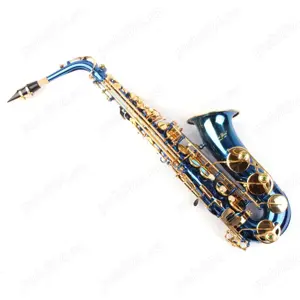 Saxofon Alto Karl Glaser ALBASTRU+AURIU NOU curbat Saxophone Germania