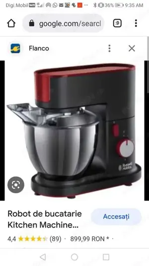 Robot malaxor mixer metalic Russell Hobbs 700 w, 4,5l, 20350-56 - imagine 4