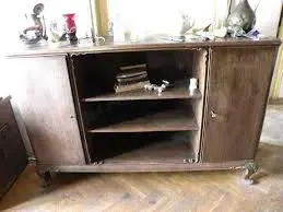 Bufet Comoda Lemn masiv cu 2 usi si 2 etajere picioare lemn sculptat  - imagine 2