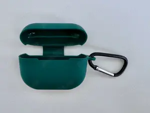 Husa Silicon Protectie pentru Apple AirPods Pro 1 din silicon moale - breloc carabina - verde