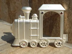 Rama pentru fotografii locomotiva tren cu aburi metalica uzata