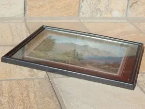 Tablou cu protectie sticla - pictura cu efect 3D peisaj montan cu lac - imagine 4