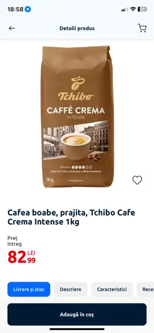 Cafea boabe Tchibo Caffe Crema Intense, 1 kg * transport 50 50 curier - imagine 4