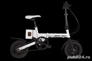 Bicicletă electrică pliabilă albă DAT EV