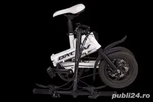 Bicicletă electrică pliabilă albă DAT EV
