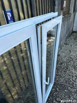 Fereastra tamplarie PVC cu geam termopan 1200mm x 1500mm dubla deschidere + oscilobatare - imagine 2