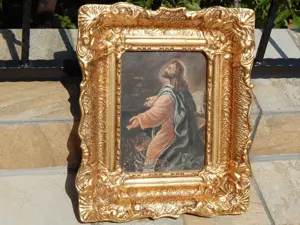 Tablou pictura Rugaciunea lui Iisus in Gradina Ghetsimani 33X38 cm - imagine 2