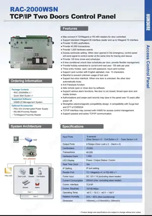 Vând centrală de control acces Hundure RAC2000 - imagine 2